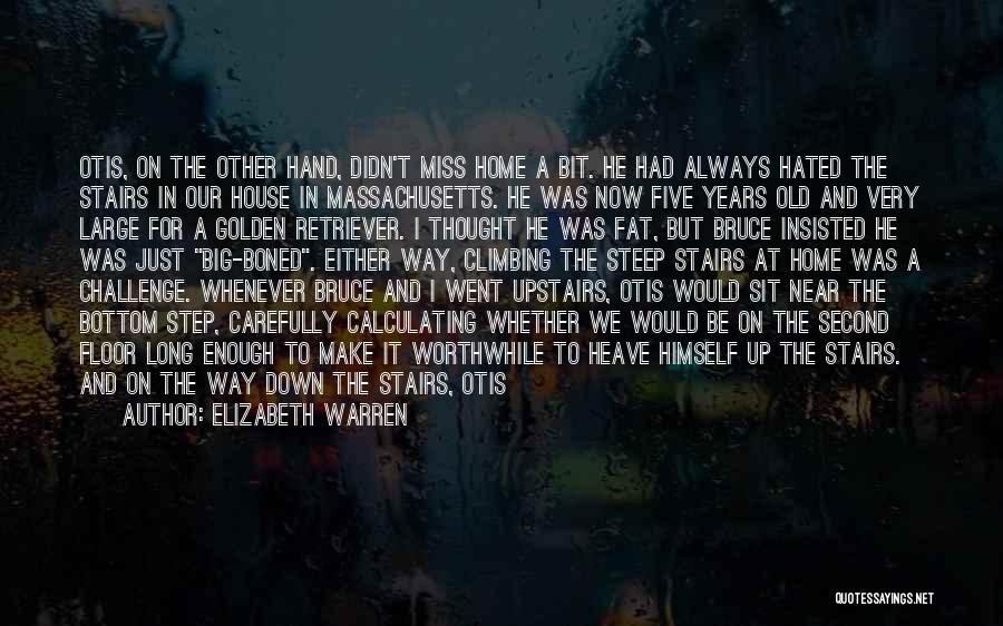 Elizabeth Warren Quotes: Otis, On The Other Hand, Didn't Miss Home A Bit. He Had Always Hated The Stairs In Our House In