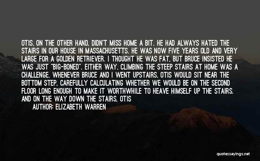 Elizabeth Warren Quotes: Otis, On The Other Hand, Didn't Miss Home A Bit. He Had Always Hated The Stairs In Our House In