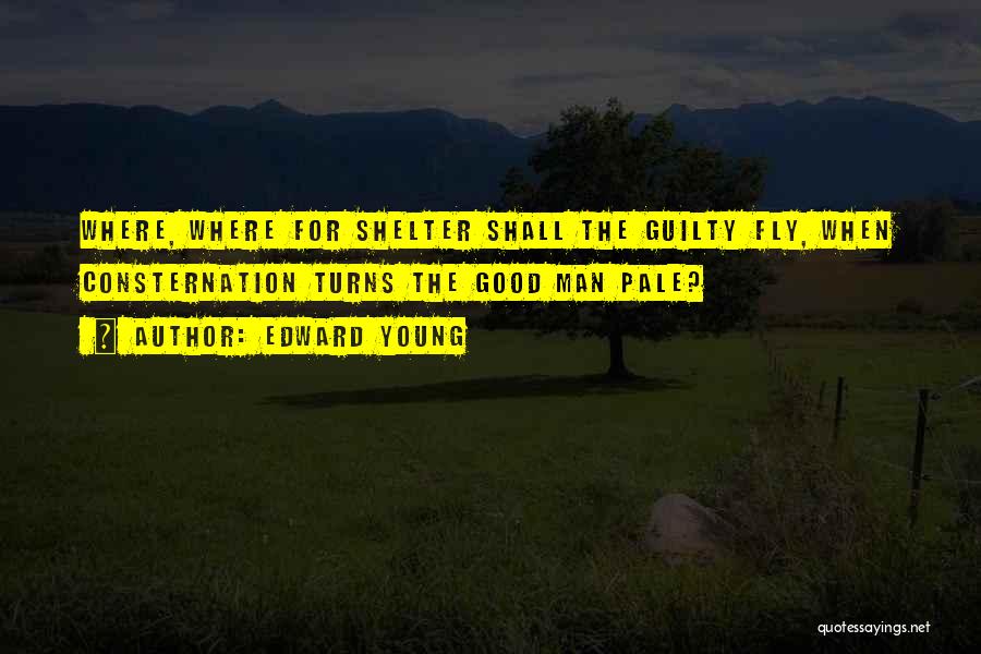 Edward Young Quotes: Where, Where For Shelter Shall The Guilty Fly, When Consternation Turns The Good Man Pale?