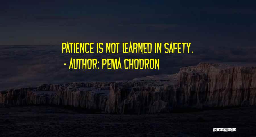 Pema Chodron Quotes: Patience Is Not Learned In Safety.