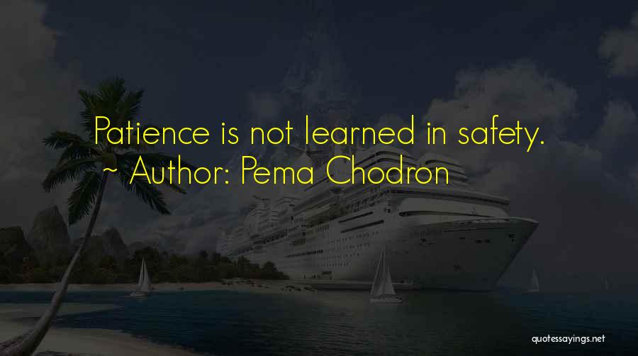 Pema Chodron Quotes: Patience Is Not Learned In Safety.