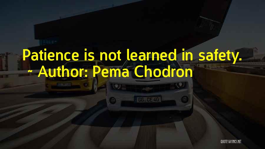 Pema Chodron Quotes: Patience Is Not Learned In Safety.