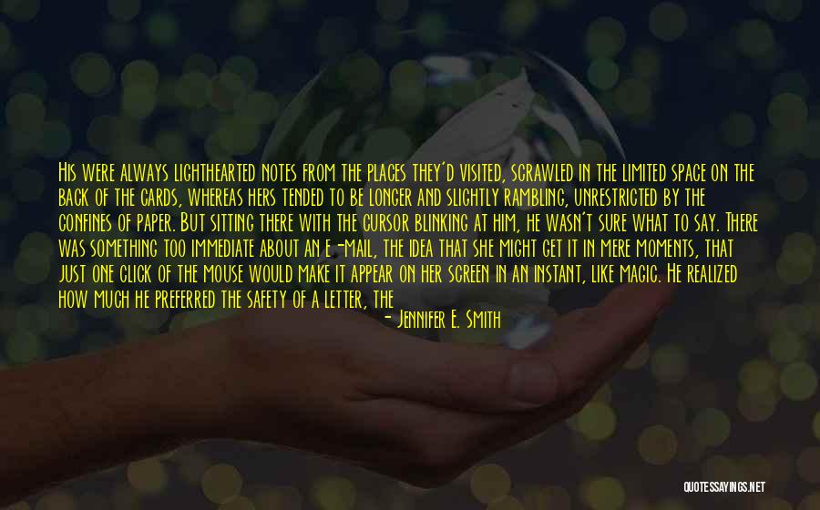 7 Letter Quotes By Jennifer E. Smith 7 Letter Quotes By Jennifer E. Smith