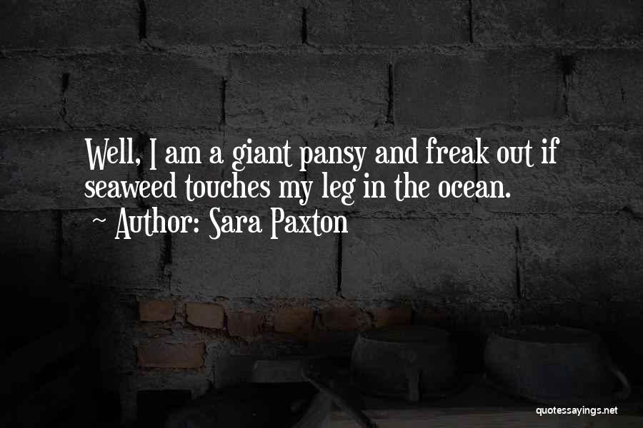 Sara Paxton Quotes: Well, I Am A Giant Pansy And Freak Out If Seaweed Touches My Leg In The Ocean.