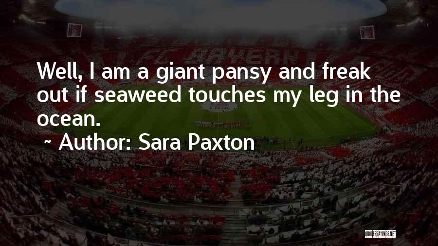 Sara Paxton Quotes: Well, I Am A Giant Pansy And Freak Out If Seaweed Touches My Leg In The Ocean.