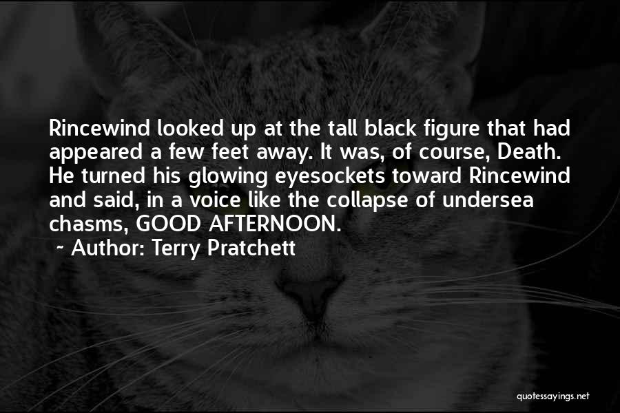 Terry Pratchett Quotes: Rincewind Looked Up At The Tall Black Figure That Had Appeared A Few Feet Away. It Was, Of Course, Death.