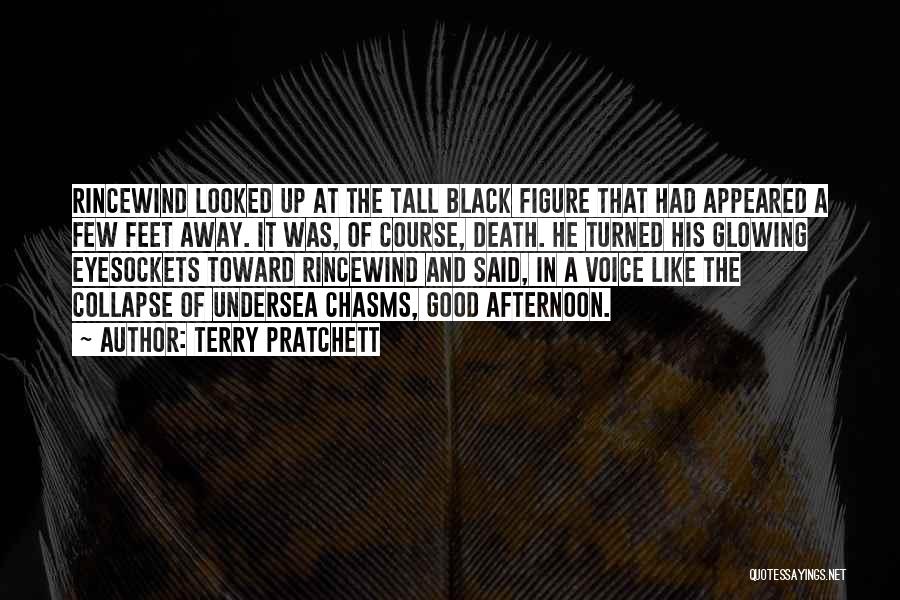 Terry Pratchett Quotes: Rincewind Looked Up At The Tall Black Figure That Had Appeared A Few Feet Away. It Was, Of Course, Death.