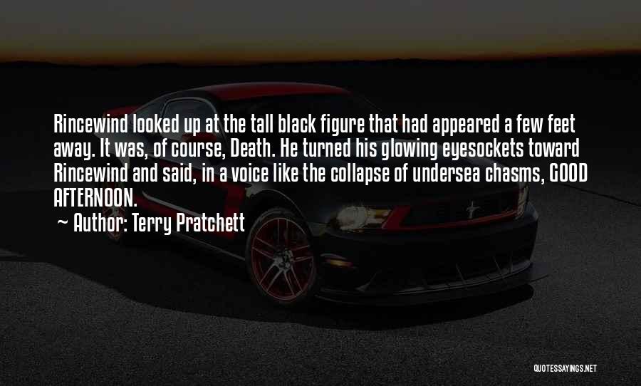 Terry Pratchett Quotes: Rincewind Looked Up At The Tall Black Figure That Had Appeared A Few Feet Away. It Was, Of Course, Death.