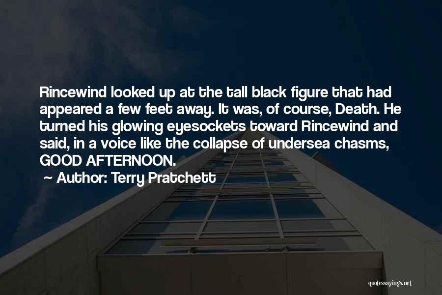 Terry Pratchett Quotes: Rincewind Looked Up At The Tall Black Figure That Had Appeared A Few Feet Away. It Was, Of Course, Death.