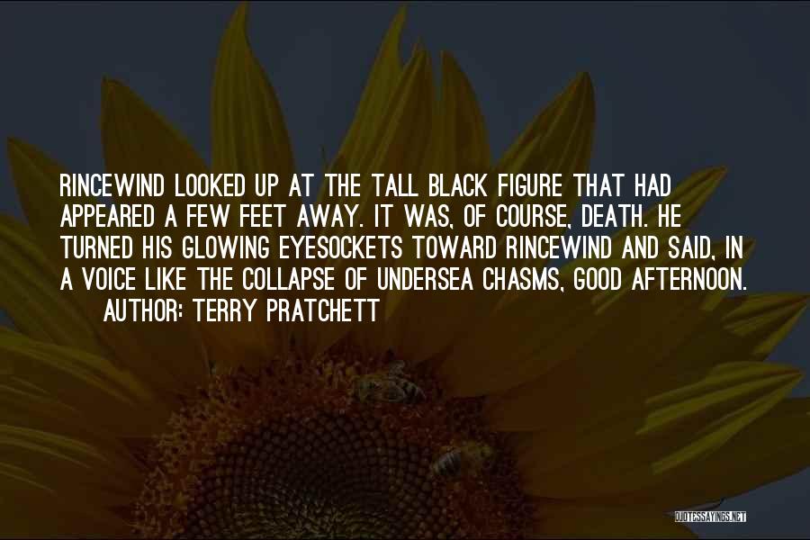 Terry Pratchett Quotes: Rincewind Looked Up At The Tall Black Figure That Had Appeared A Few Feet Away. It Was, Of Course, Death.