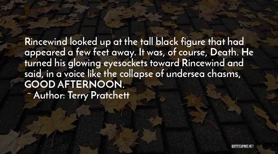 Terry Pratchett Quotes: Rincewind Looked Up At The Tall Black Figure That Had Appeared A Few Feet Away. It Was, Of Course, Death.