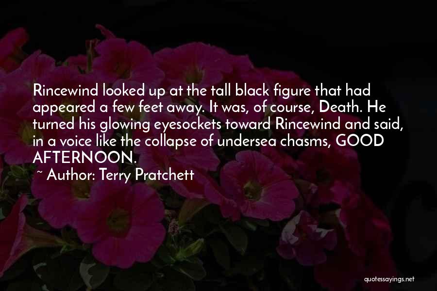 Terry Pratchett Quotes: Rincewind Looked Up At The Tall Black Figure That Had Appeared A Few Feet Away. It Was, Of Course, Death.