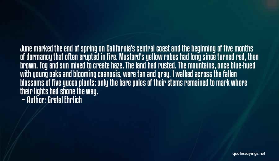Gretel Ehrlich Quotes: June Marked The End Of Spring On California's Central Coast And The Beginning Of Five Months Of Dormancy That Often