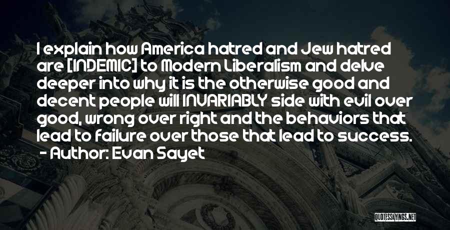 Evan Sayet Quotes: I Explain How America Hatred And Jew Hatred Are [indemic] To Modern Liberalism And Delve Deeper Into Why It Is