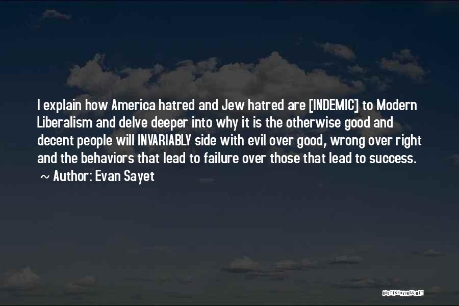 Evan Sayet Quotes: I Explain How America Hatred And Jew Hatred Are [indemic] To Modern Liberalism And Delve Deeper Into Why It Is