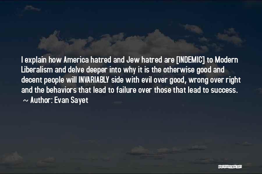 Evan Sayet Quotes: I Explain How America Hatred And Jew Hatred Are [indemic] To Modern Liberalism And Delve Deeper Into Why It Is