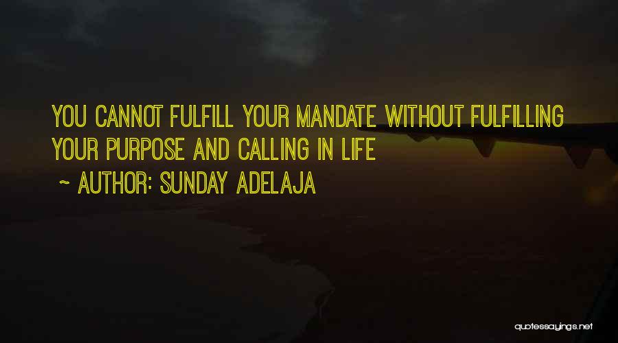 Sunday Adelaja Quotes: You Cannot Fulfill Your Mandate Without Fulfilling Your Purpose And Calling In Life