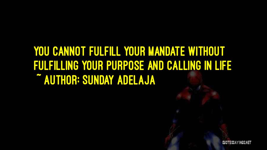 Sunday Adelaja Quotes: You Cannot Fulfill Your Mandate Without Fulfilling Your Purpose And Calling In Life