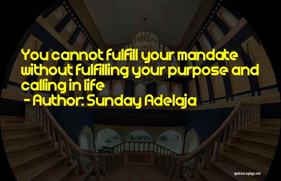 Sunday Adelaja Quotes: You Cannot Fulfill Your Mandate Without Fulfilling Your Purpose And Calling In Life