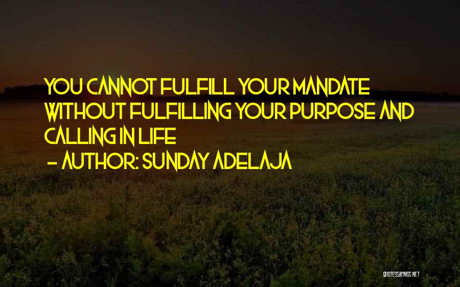 Sunday Adelaja Quotes: You Cannot Fulfill Your Mandate Without Fulfilling Your Purpose And Calling In Life