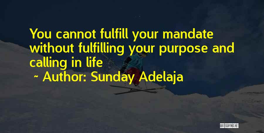 Sunday Adelaja Quotes: You Cannot Fulfill Your Mandate Without Fulfilling Your Purpose And Calling In Life