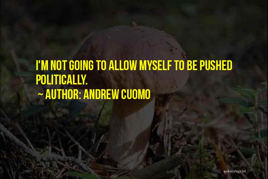 Andrew Cuomo Quotes: I'm Not Going To Allow Myself To Be Pushed Politically.