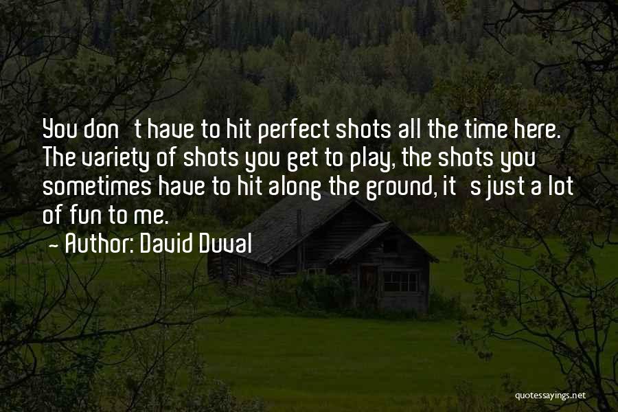 David Duval Quotes: You Don't Have To Hit Perfect Shots All The Time Here. The Variety Of Shots You Get To Play, The