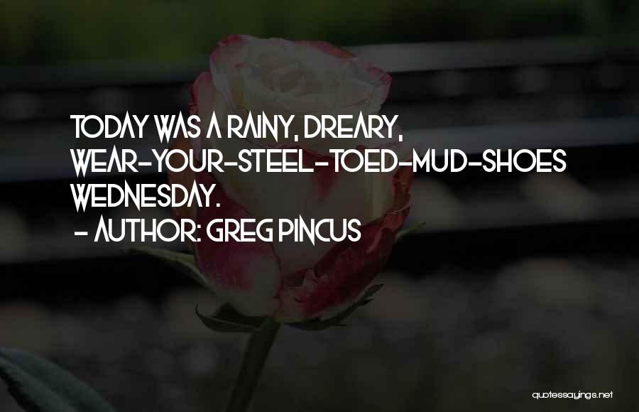 Greg Pincus Quotes: Today Was A Rainy, Dreary, Wear-your-steel-toed-mud-shoes Wednesday.