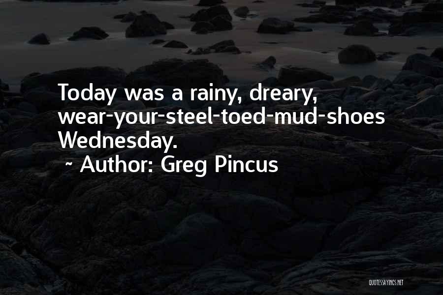 Greg Pincus Quotes: Today Was A Rainy, Dreary, Wear-your-steel-toed-mud-shoes Wednesday.