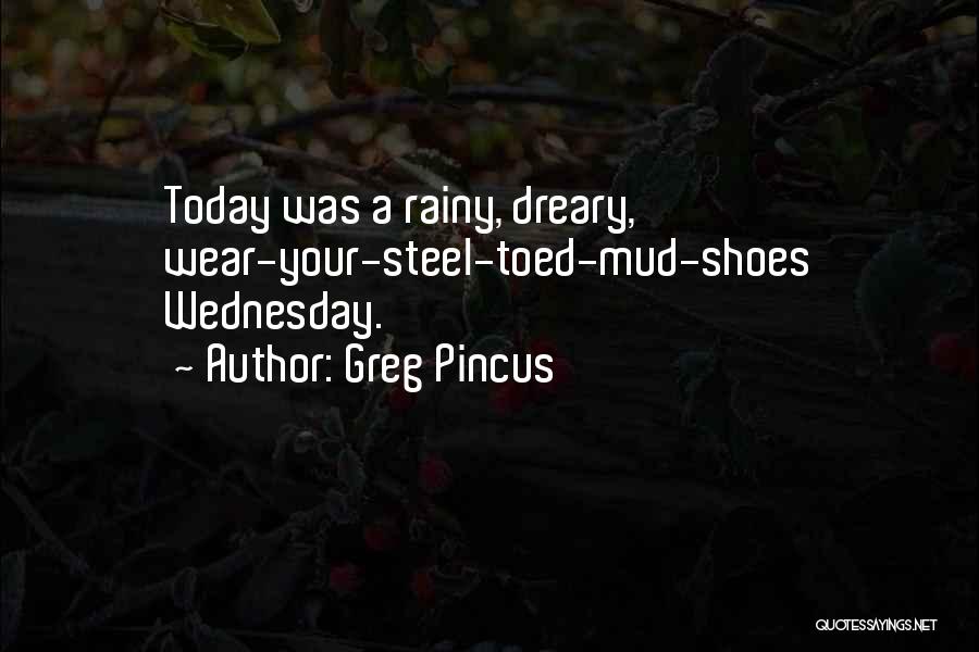 Greg Pincus Quotes: Today Was A Rainy, Dreary, Wear-your-steel-toed-mud-shoes Wednesday.