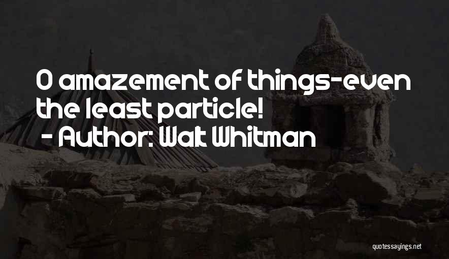 Walt Whitman Quotes: O Amazement Of Things-even The Least Particle!