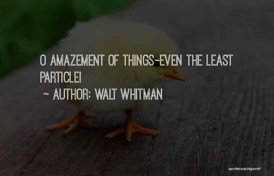 Walt Whitman Quotes: O Amazement Of Things-even The Least Particle!