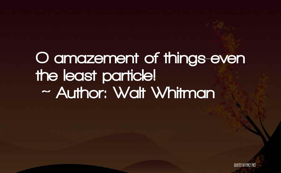 Walt Whitman Quotes: O Amazement Of Things-even The Least Particle!