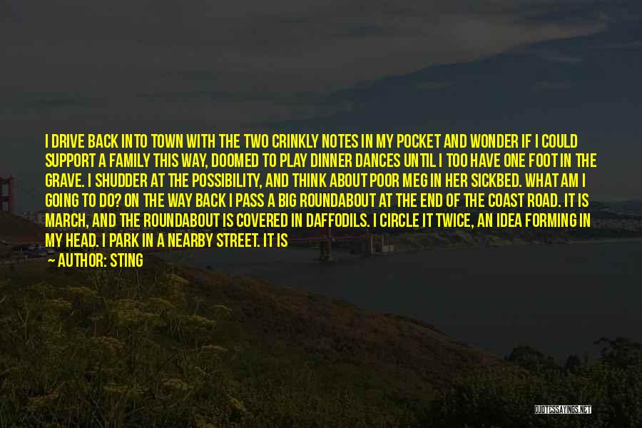 Sting Quotes: I Drive Back Into Town With The Two Crinkly Notes In My Pocket And Wonder If I Could Support A