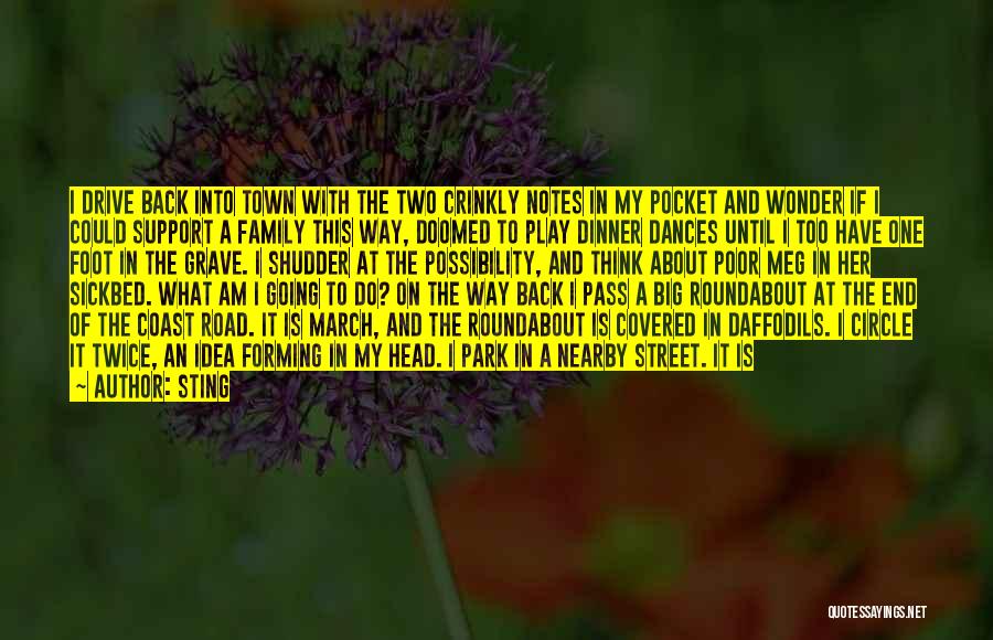 Sting Quotes: I Drive Back Into Town With The Two Crinkly Notes In My Pocket And Wonder If I Could Support A