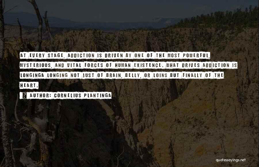 Cornelius Plantinga Quotes: At Every Stage, Addiction Is Driven By One Of The Most Powerful, Mysterious, And Vital Forces Of Human Existence. What