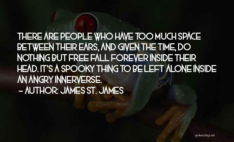 James St. James Quotes: There Are People Who Have Too Much Space Between Their Ears, And Given The Time, Do Nothing But Free Fall