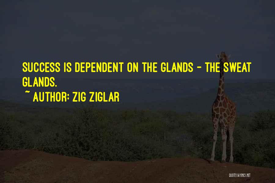 Zig Ziglar Quotes: Success Is Dependent On The Glands - The Sweat Glands.