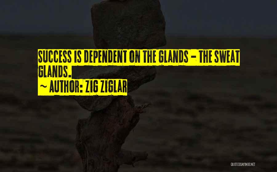 Zig Ziglar Quotes: Success Is Dependent On The Glands - The Sweat Glands.