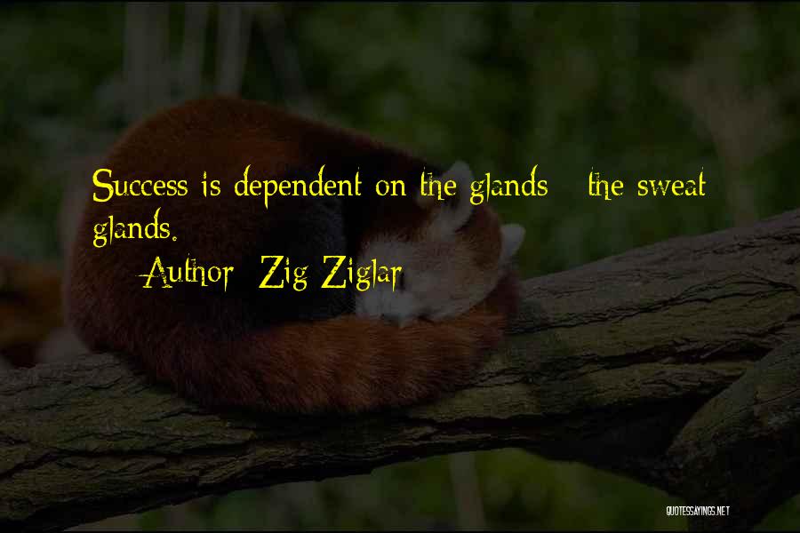 Zig Ziglar Quotes: Success Is Dependent On The Glands - The Sweat Glands.