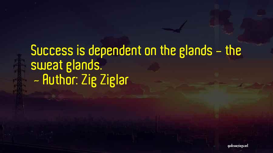 Zig Ziglar Quotes: Success Is Dependent On The Glands - The Sweat Glands.