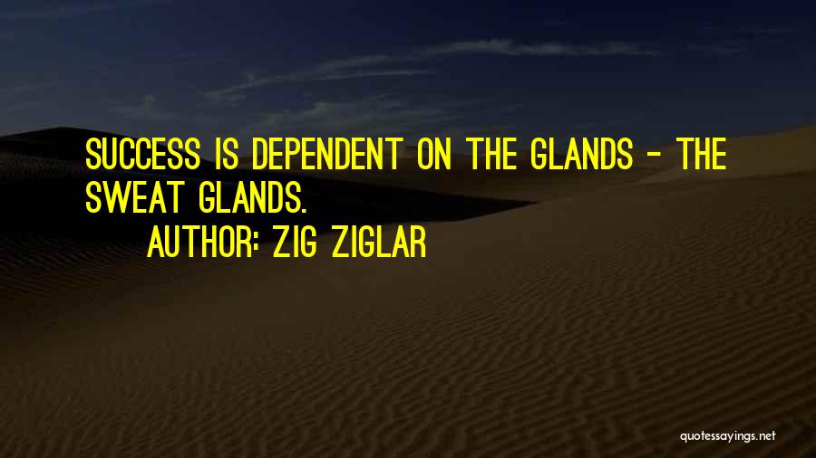 Zig Ziglar Quotes: Success Is Dependent On The Glands - The Sweat Glands.