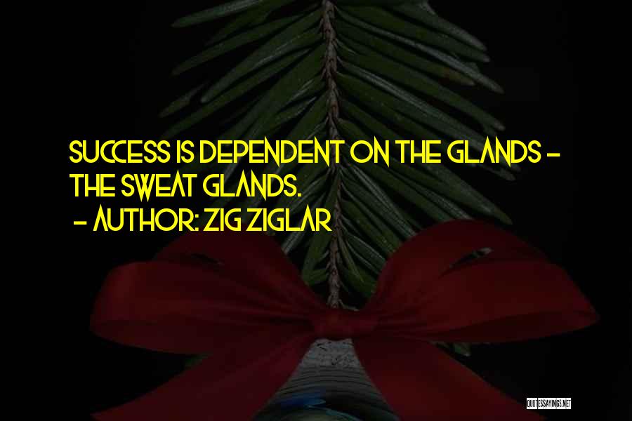 Zig Ziglar Quotes: Success Is Dependent On The Glands - The Sweat Glands.