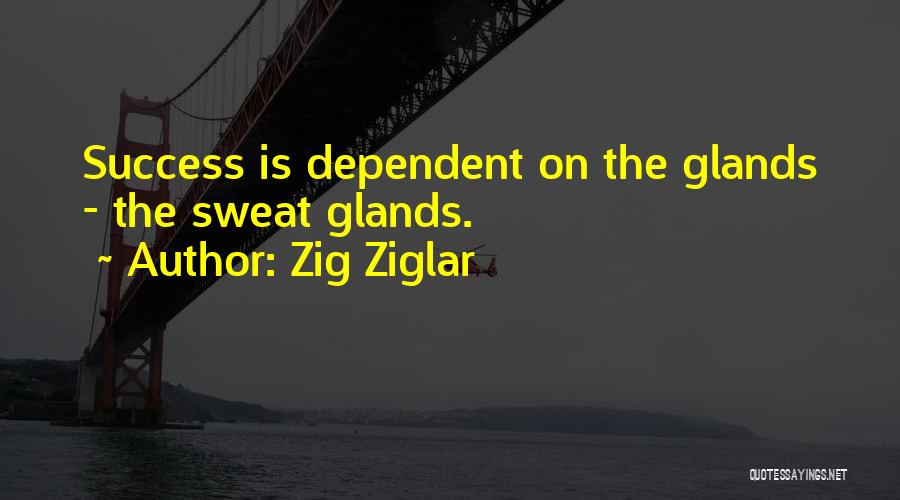 Zig Ziglar Quotes: Success Is Dependent On The Glands - The Sweat Glands.