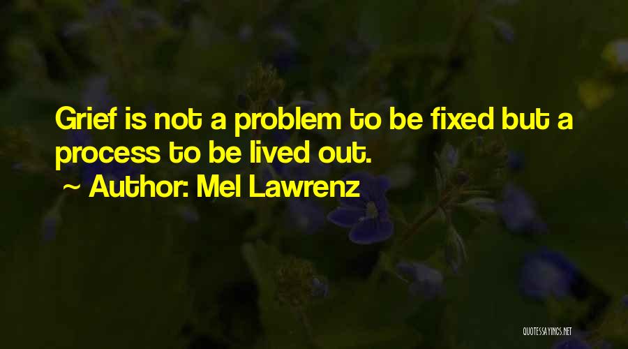 Mel Lawrenz Quotes: Grief Is Not A Problem To Be Fixed But A Process To Be Lived Out.