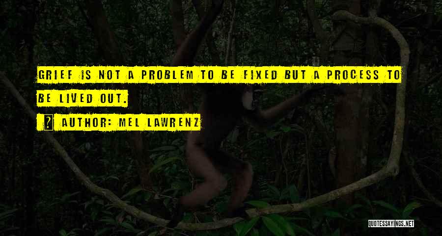 Mel Lawrenz Quotes: Grief Is Not A Problem To Be Fixed But A Process To Be Lived Out.