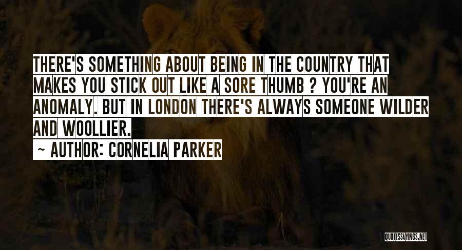 Cornelia Parker Quotes: There's Something About Being In The Country That Makes You Stick Out Like A Sore Thumb ? You're An Anomaly.