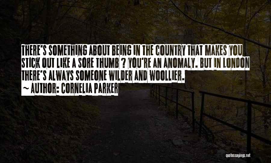 Cornelia Parker Quotes: There's Something About Being In The Country That Makes You Stick Out Like A Sore Thumb ? You're An Anomaly.