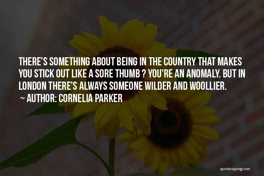 Cornelia Parker Quotes: There's Something About Being In The Country That Makes You Stick Out Like A Sore Thumb ? You're An Anomaly.