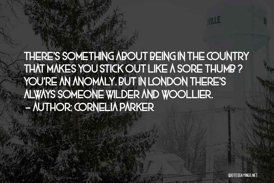 Cornelia Parker Quotes: There's Something About Being In The Country That Makes You Stick Out Like A Sore Thumb ? You're An Anomaly.